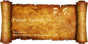 Patak István névjegykártya